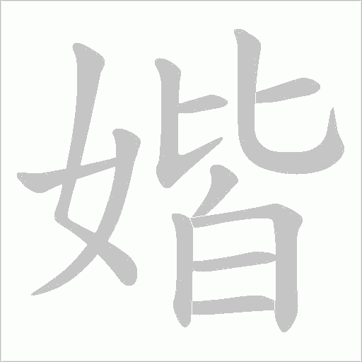媘的笔顺动画演示