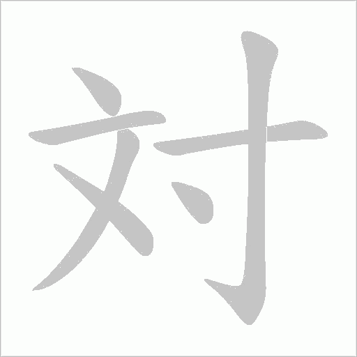 対的笔顺动画演示