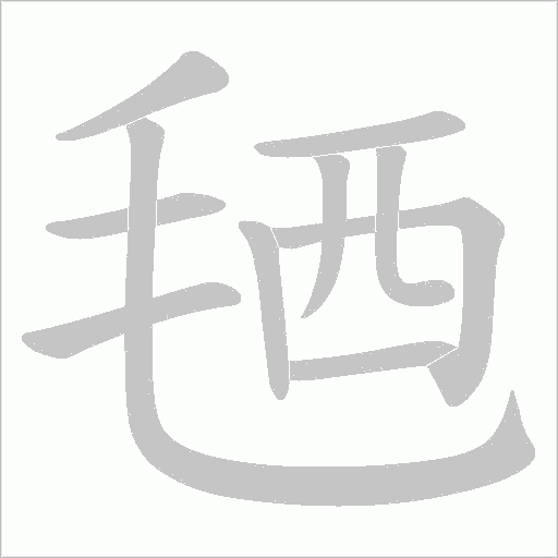 毢的笔顺动画演示