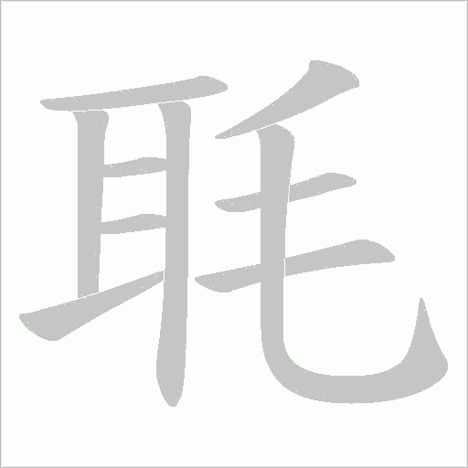 毦的笔顺动画演示