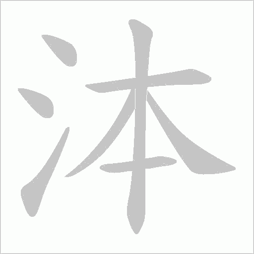 泍的笔顺动画演示