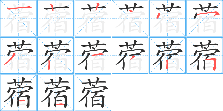 蓿的笔顺分步演示