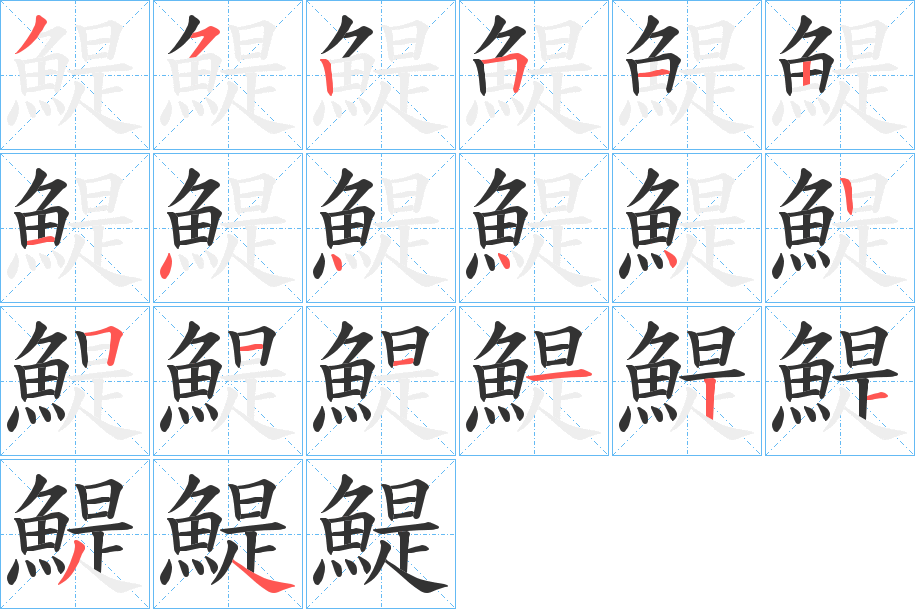 鯷的笔顺分步演示