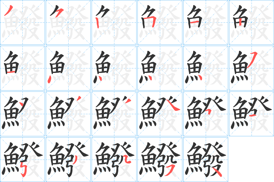 鱍的笔顺分步演示