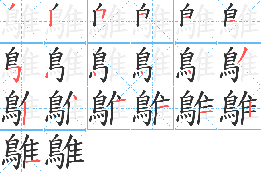 鵻的笔顺分步演示