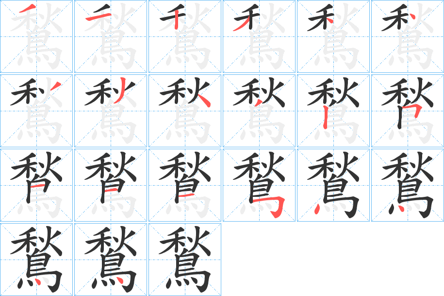 鶖的笔顺分步演示